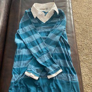 Blue/Green stripped tunic style sweater